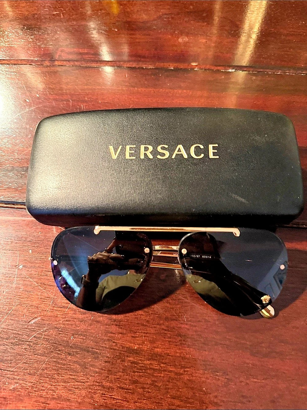 Versace VE 4268 Black & Gold Sunglasses